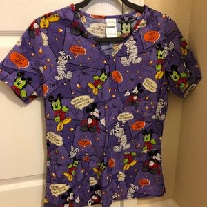 NWOT Mickey Halloween Scrubs XS